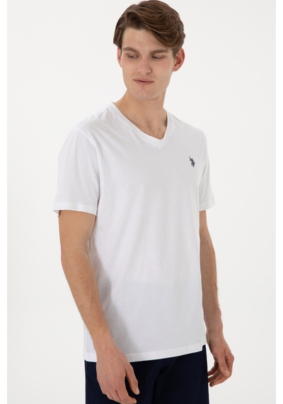 U.S. Polo Assn. Erkek Regular Fit V Yaka Siyah Basic Tişört 50298043-VR013
