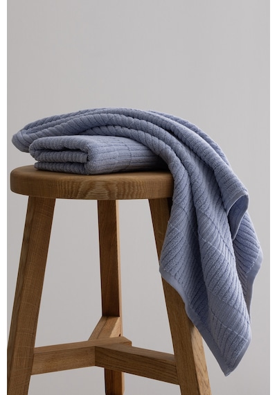 Ivory Mavi Bordürlü Mikro Fiber %100 Pamuk 2li Banyo Havlusu Seti Mavi