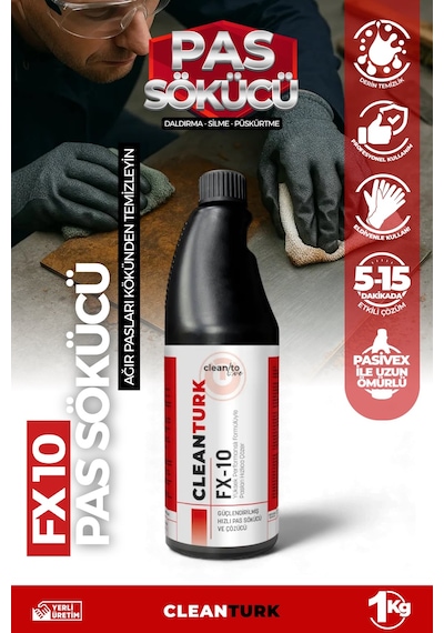 Fx10 En İyi Pas Sökücü Çözücü Demir Metal Ve Yüzey Temizleme 1 KG