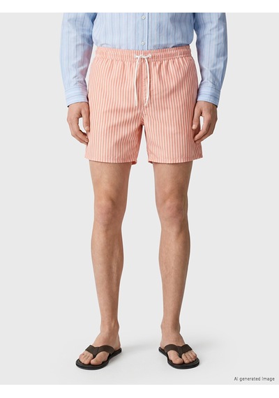 Lcw Swımwear Pembe Kısa Boy Çizgili Erkek Deniz Şortu