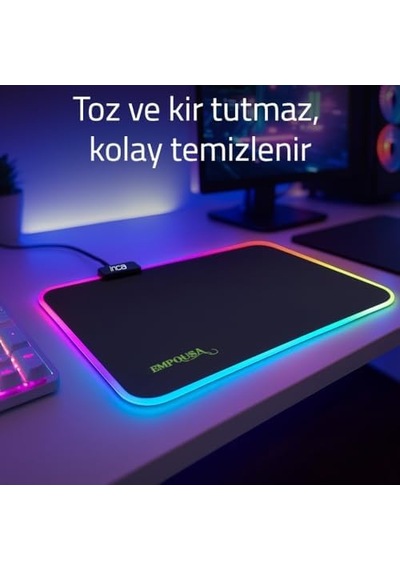 Imp-024t Empousa Rgb 7 Led Medıum Mousepad 320x270x3mm ,12 Farklı Değişebilen Dokunmatik Işık Efekt Diğer
