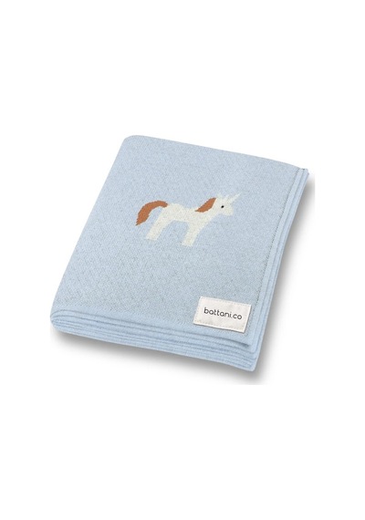 Kız Ve Erkek Bebek Için Triko Örgü Bebek Battaniyesi 90cm X110cm Unicorn Mavi Mavi3 Mavi3
