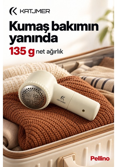 Kj/pl-001 Pellino Şarjlı Tüy Ve Tiftik Toplama Makinesi, 10000 Rpm, Metal Petek Başlık, Usb Şarjlı - Krem