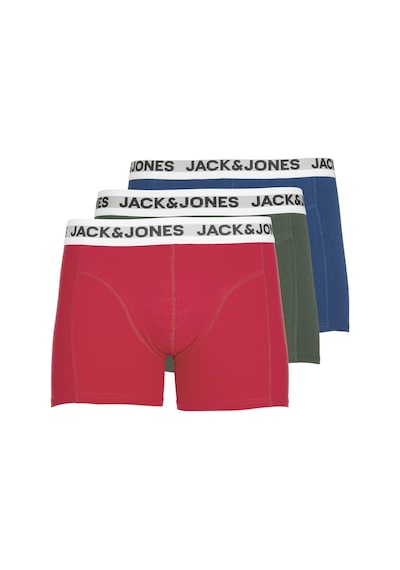 Jack & Jones Logo Detaylı 3'Lü Boxer Paketi- Rikki 12228454 Sycamore Çok Renkli