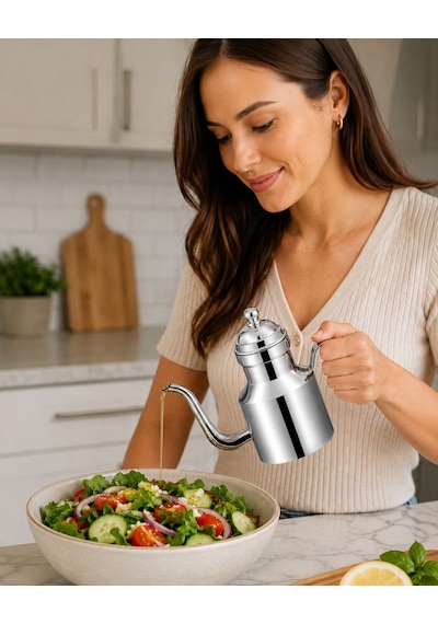 Komple 304 Çelik Silver 500 Ml Yağdanlık Sosluk Ve Sirkelik Mt271by Gri