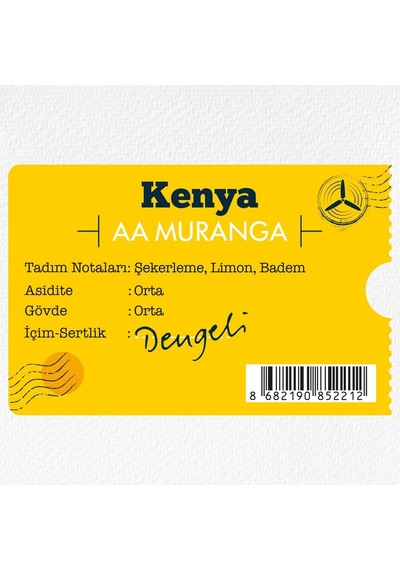 Kenya Aa Muranga Yöresel Kahve Çekirdek 250 G Aeropress