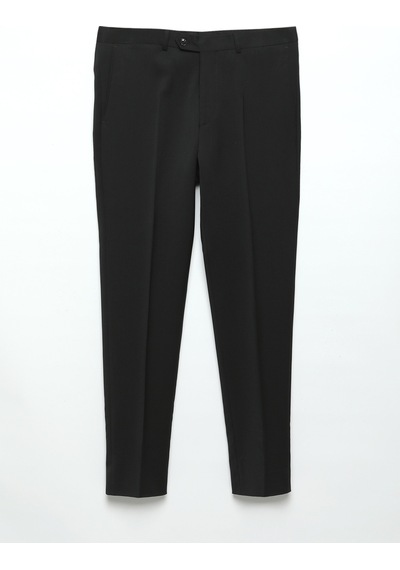 Ramsey Siyah Modern Fit Klasik %100 Yün Pantolon siyah