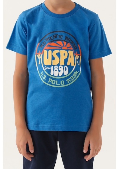 U.S. Polo Assn. Lisanslı Crew Neck Cobalt Erkek Çocuk Bermuda Takım 5274-43147 Cobalt