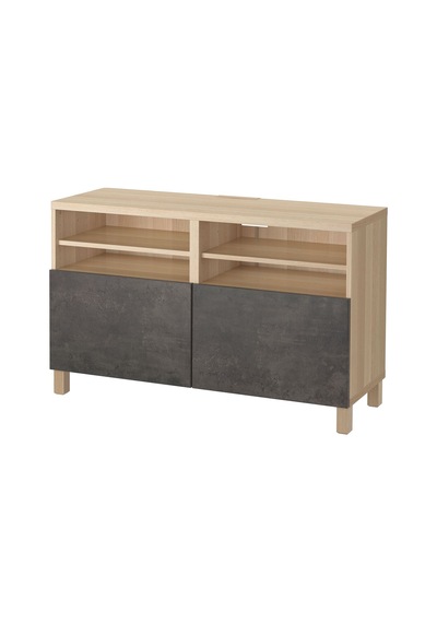 Tv Sehpası, Ağartılmış Meşe Görünümlü-koyu Gri Taş Görünümlü, 120x40x74 Cm, Kallvıken Gri Tv Sehpası, Ağartılmış Meşe Görünümlü-koyu Gri Taş Görünümlü, 120x40x74 Cm, Kallvıken Gri