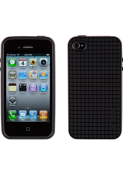 Speck Apple Uyumlu iPhone 4s/4 İle Pixelskin Hd Silikon Kılıf Siyah Siyah