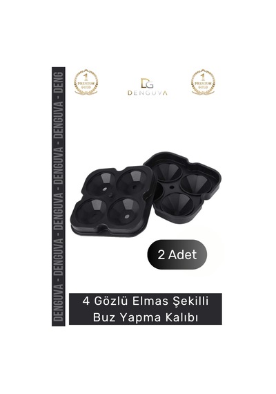 Buzkalıbı Silikon Kokteyl Sunum Gı Uyumlu Esnek Dayanıklı Elmas Şekilli Buz Yapma Kalıbı Buzluk - 2 Çok Renkli