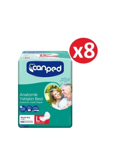 Canped Anatomik Hasta Bezi 64 Adet 8'Li x 8 L