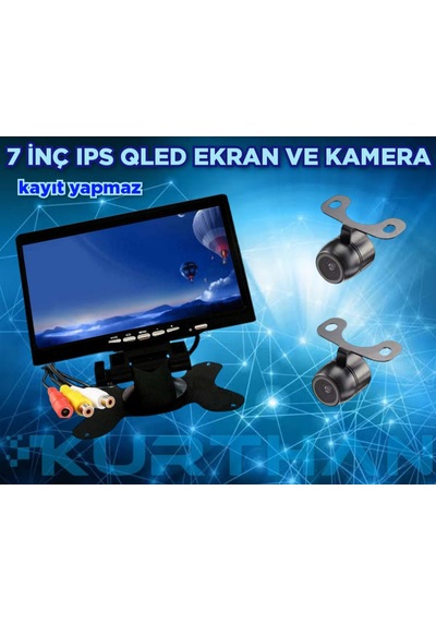 7'' Qled Ips Monitör Ve 2 Adet Kelebek Kamera Kayıt Yapmaz 12v