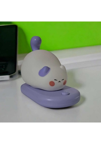 Dokunmatik Sevimli Pati Kedi Modelli Usb Şarjlı Led Karikatür Silikon Gece-masa Lambası Mavi