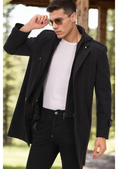 Plt8334 Dewberry Erkek Palto-siyah-lacivert-2