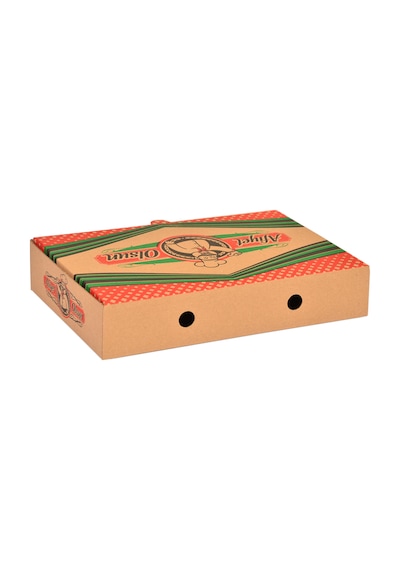 Miyo Ambalaj Oluklu Pide Kutusu Krome Karton Baskı 100'lü 17 x 25.5 x 5 CM