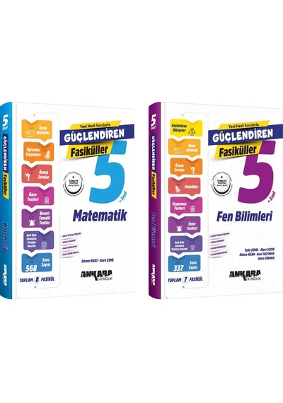 Ankara 2025 5. Sınıf Matematik + Fen Bilimleri Güçlendiren Fasikül Seti 2 Kitap Güncel Müfredat