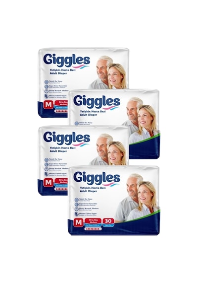 Giggles Belbantlı Yetişkin Hasta Bezi Orta Boy M Beden 30 Lu X 4 Adet