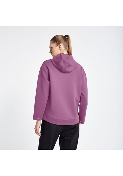 Lescon Kadın Fermuarlı Kapüşonlu Sweatshirt 24n-2126 24ntbl002126 Gül Kurusu
