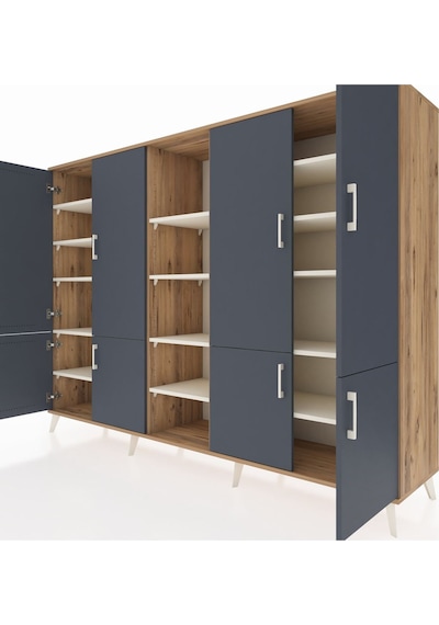 Hyperion Dolap 14 Raflı 8 Kapaklı 220x44x163 Çam-antrasit/aytaşı Çam-antrasit/aytaşı Hyperion Dolap 14 Raflı 8 Kapaklı 220x44x163 Çam-antrasit/aytaşı Çam-antrasit/aytaşı