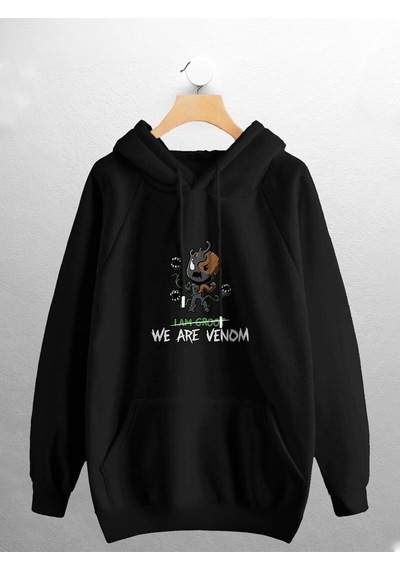 Macklin Unisex Kadın Erkek Venom Groot Baskılı Sweatshirt Siyah Mck0677 Siyah