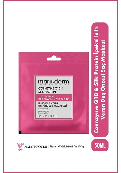Duş Öncesi Saç Maskesi, Coenzyme Q10 & Silk Protein, İpeksi Işıltı Veren, 50 Ml