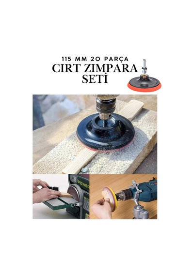 115mm Cırt Zımpara Seti 20 Parça - Matkap Aparatı Ve Avuç İçi Spiral Taşlama Uyumlu El Zımpara Takımı 115mm Cırt Zımpara Seti 20 Parça - Matkap Aparatı Ve Avuç İçi Spiral Taşlama Uyumlu El Zımpara Takımı