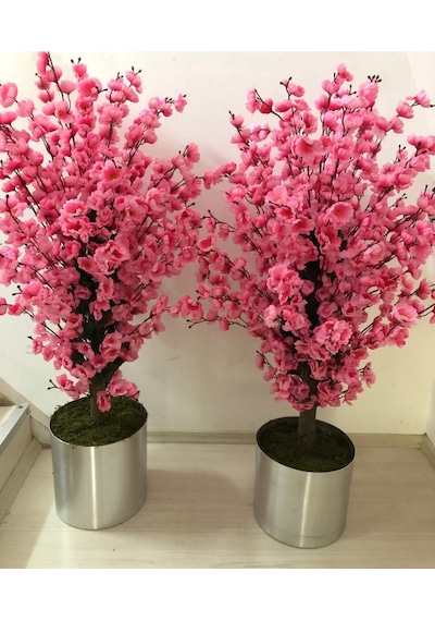 Rüzgar Yapay Çiçekçilik 2 Adet 120 Cm Pembe Sakura Ağacı Pembe