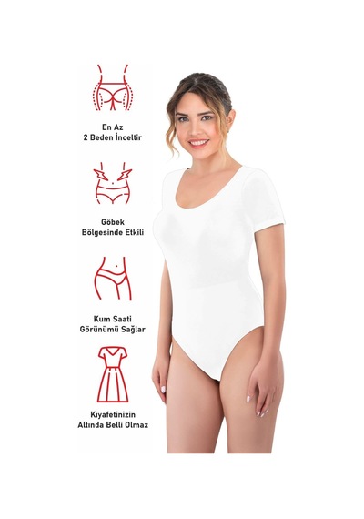 Beyaz Mı Emay 1926 Soft Yarım Kollu Body Beyaz