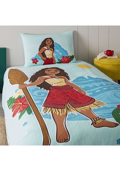 Taç Lisanslı Disney Moana Island Tek Kişilik Pamuk Pike Takımı 000000001000050223 Çok Renkli