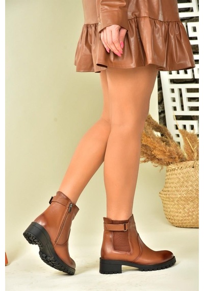 Fox Shoes Taba Hakiki Deri Kadın Bot N555053803 Taba