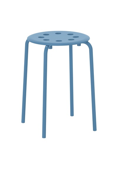 Ikea Marıus Tabure, Mavi, 45 Cm Açık Bej