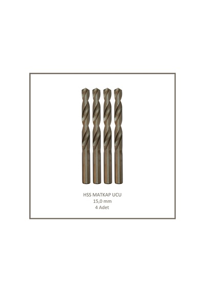 Hss Matkap Ucu 15 Mm, Metal, Ahşap, Plastik İçin 4 Adet