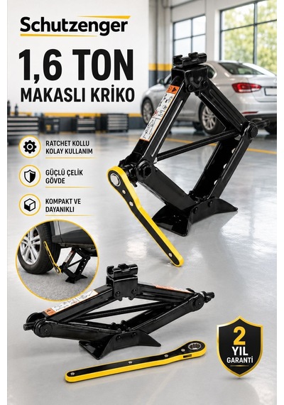 1.6 Ton Araç Krikosu Katlanır Pratik Cırcır Kollu Araba Kaldırma Krikosu Ps-6121