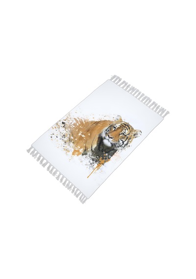 Zethome Tiger Banyo Paspas Ve Tek Kanat Duş Perdesi 1x180x200 Set Çok Renkli