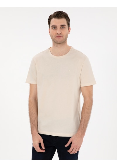 Pierre Cardin Erkek Bej Tişört Basic 50306980-vr011 Bej