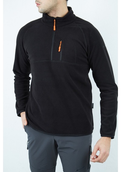 Alpinist Gamma Yarım Fermuarlı Erkek Polar Siyah (520730569)
