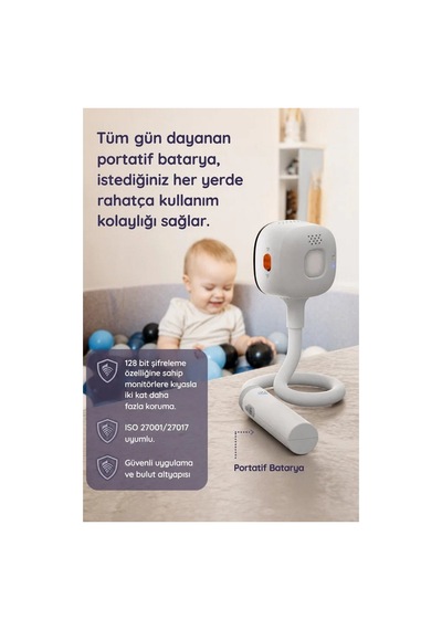 Hubble Gobaby Pro Ai Wifi Connect 5'' Dijital Ekranlı Kamera Beyaz
