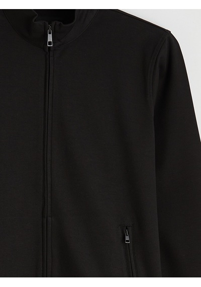 Lcw Vision Siyah Dik Yaka Erkek Fermuarlı Sweatshirt