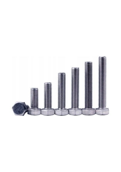 M4x12mm Cıvata Beyaz Altıköşe 5.8 Kalite Dın933 10 Adet Diğer