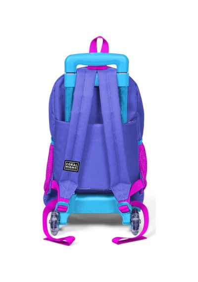 Coral High Kids Lavanta Işıklı Tekerlekli Üç Bölmeli Çekçekli Sırt Çantası 23903