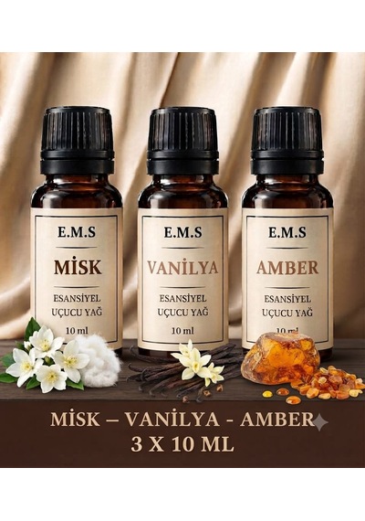 Misk - Vanilya -amber Esansiyel Uçucu Yağ Buhurdanlık Yağı Difüzör Esansı Oda Kokusu Mum Esansı 3 X 10 Ml. Karışık Misk - Vanilya -amber Esansiyel Uçucu Yağ Buhurdanlık Yağı Difüzör Esansı Oda Kokusu Mum Esansı 3 X 10 Ml. Karışık