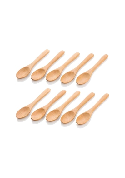 12'li Bambu Mini Kaşık Seti 13 Cm, Baharat, Bal, Reçel, Kahve Ve Servis Kaşığı, Küçük Kavanozlar İçin Doğal