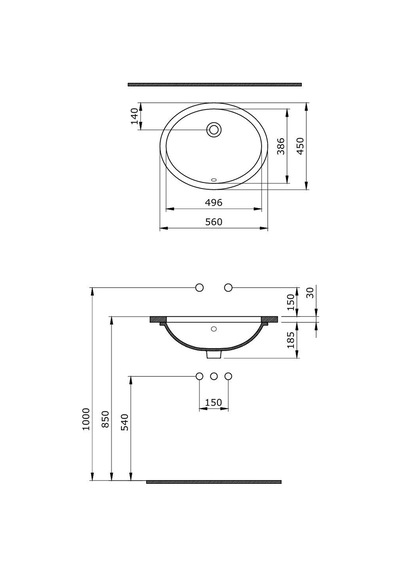 Bocchi Parma Tezgah Altı Lavabo Beyaz - 1384-001-0125 Beyaz
