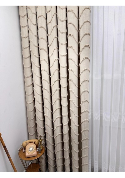 Nivemeshome Mila Bej 1/3 Pileli Fon Perde 50x260