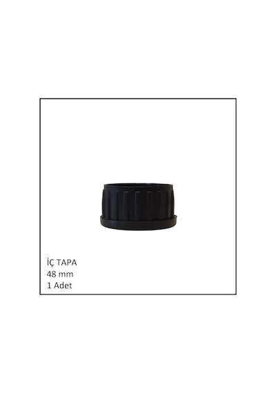 Plastik İç Tapa, Yuvarlak, 48 Mm Siyah