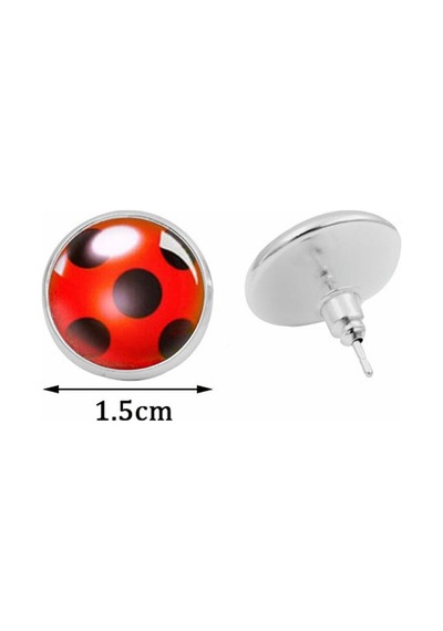 Mucizevi Uğurböceği Ladybug Küpe Kwami Mucize Küpe Siyah
