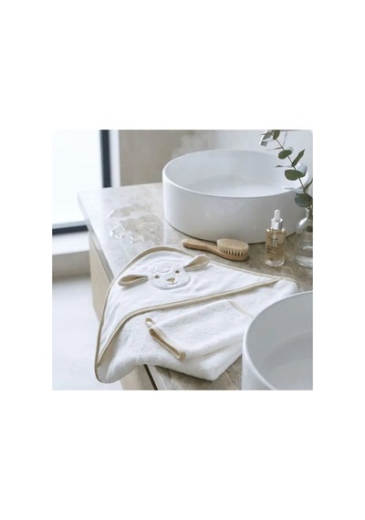 Bebek Banyo Seti - Lamb Cozy Care Banyo Seti Kare Kundak - Kese - Fırça ve Tarak Seti