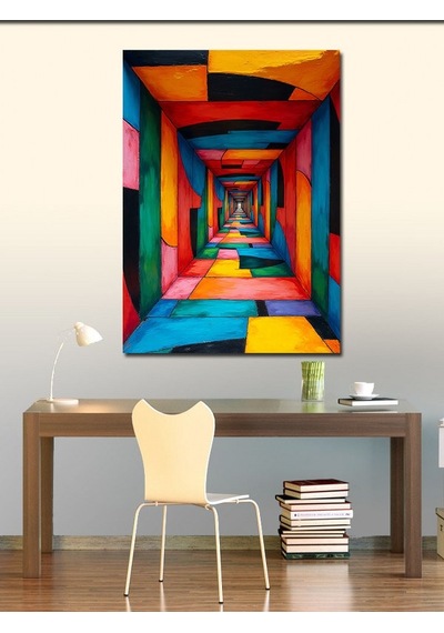 Kanvas Tablo Optik Geometrik Koridor 100cmx140cm