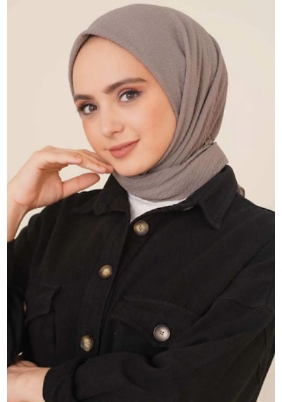 Melodi Scarf Kadın Tesettür Mio Caz Eşarp Hijab Koyu Gri Koyu Gri